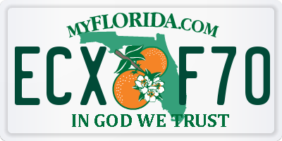FL license plate ECXF70