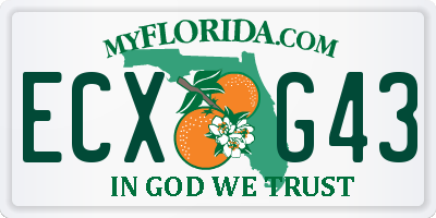 FL license plate ECXG43