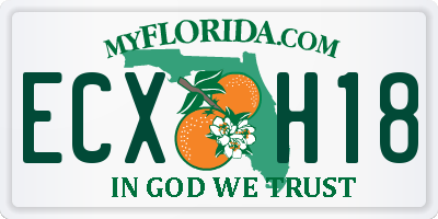 FL license plate ECXH18