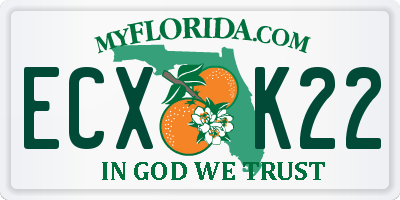 FL license plate ECXK22