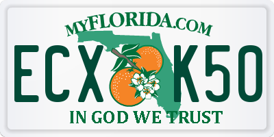 FL license plate ECXK50