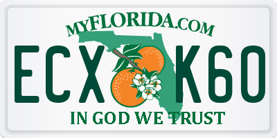 FL license plate ECXK60