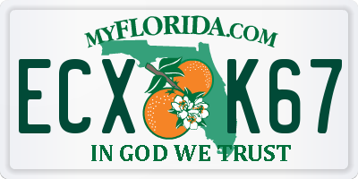 FL license plate ECXK67