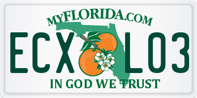 FL license plate ECXL03
