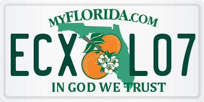 FL license plate ECXL07
