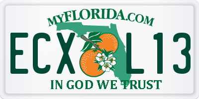 FL license plate ECXL13