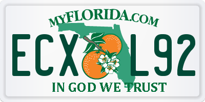 FL license plate ECXL92