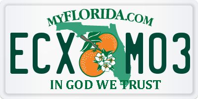 FL license plate ECXM03