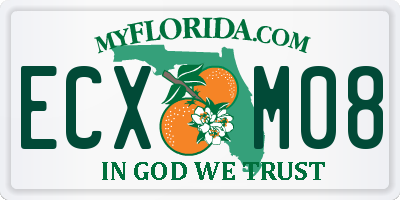 FL license plate ECXM08