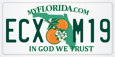FL license plate ECXM19