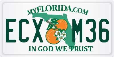 FL license plate ECXM36