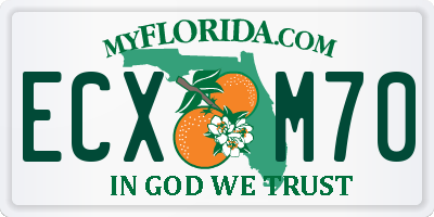 FL license plate ECXM70