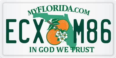 FL license plate ECXM86