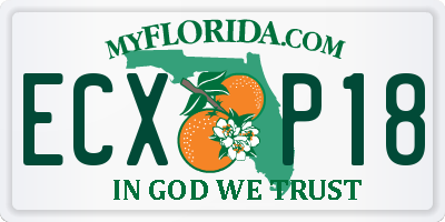 FL license plate ECXP18