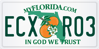 FL license plate ECXR03