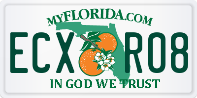 FL license plate ECXR08