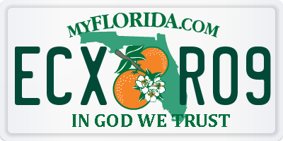 FL license plate ECXR09