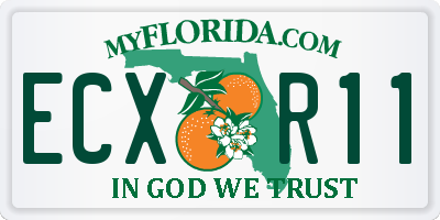 FL license plate ECXR11