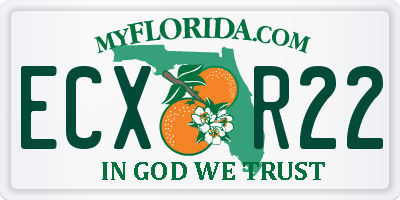 FL license plate ECXR22
