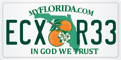 FL license plate ECXR33