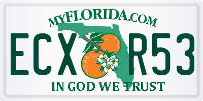 FL license plate ECXR53