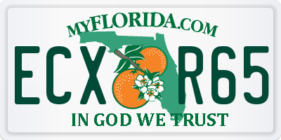FL license plate ECXR65