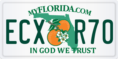 FL license plate ECXR70