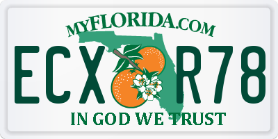 FL license plate ECXR78