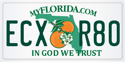 FL license plate ECXR80