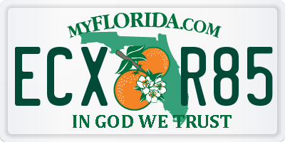 FL license plate ECXR85