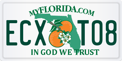 FL license plate ECXT08