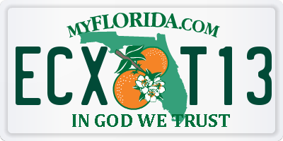 FL license plate ECXT13