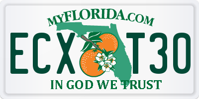 FL license plate ECXT30
