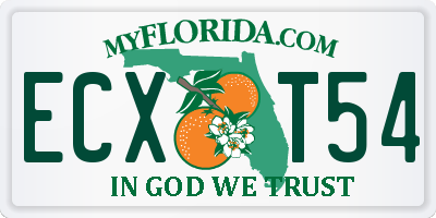 FL license plate ECXT54
