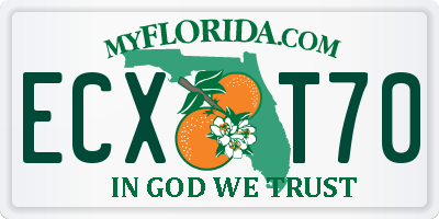 FL license plate ECXT70