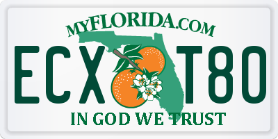 FL license plate ECXT80
