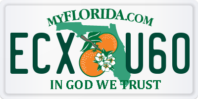 FL license plate ECXU60