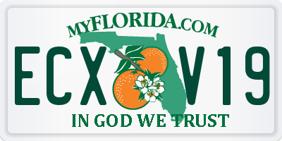 FL license plate ECXV19