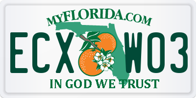 FL license plate ECXW03