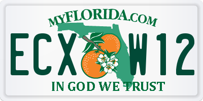 FL license plate ECXW12