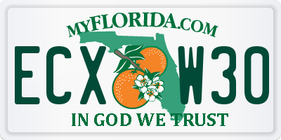 FL license plate ECXW30