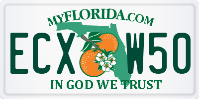FL license plate ECXW50