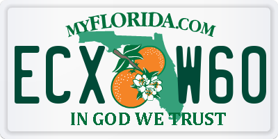 FL license plate ECXW60