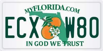 FL license plate ECXW80