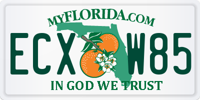 FL license plate ECXW85