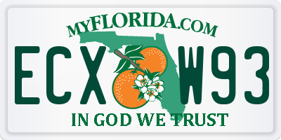 FL license plate ECXW93