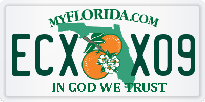 FL license plate ECXX09
