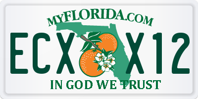 FL license plate ECXX12
