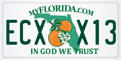 FL license plate ECXX13