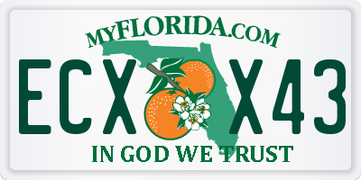 FL license plate ECXX43
